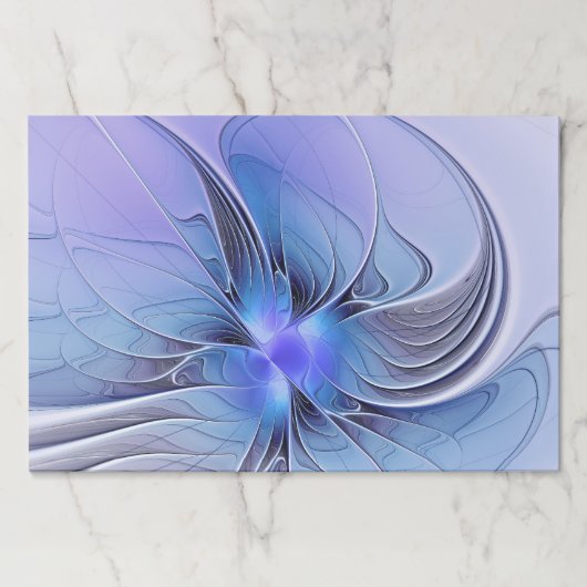 Abstract Modern Fractal Art Lavender Blue ペーパーパッド (正面)