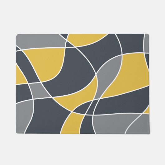 Abstract, modern, geometric, trendy pattern ドアマット (正面)