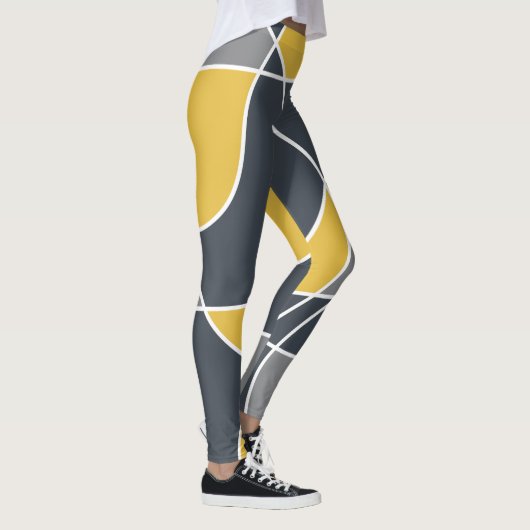Abstract, modern, geometric, trendy pattern レギンス (右)