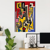 Abstract Modern Jazz Wall Art ポスター (ホームオフィス)