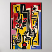 Abstract Modern Jazz Wall Art ポスター (正面)