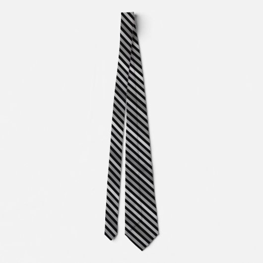 Abstract modern  lines striped black and white ネクタイ (裏面)
