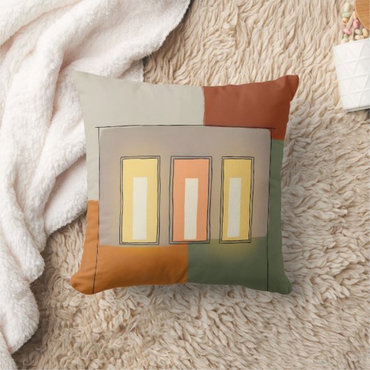 Abstract Modern Minimalist Window Architecture クッション (ブランケット)