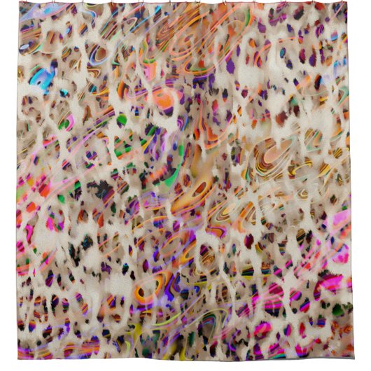 abstract modern pattern design with colorful effec シャワーカーテン (正面)