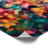 Abstract Modern Pattern: Vibrant Tessellation  ポスター (角)