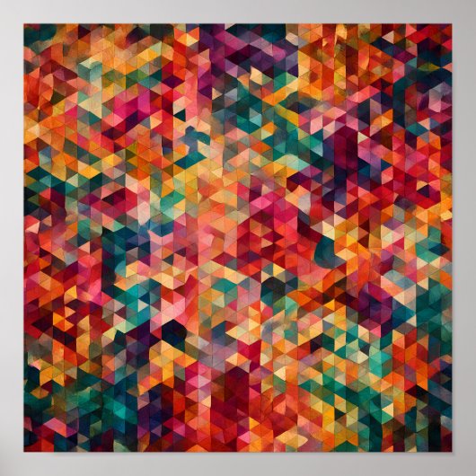Abstract Modern Pattern: Vibrant Tessellation  ポスター (正面)