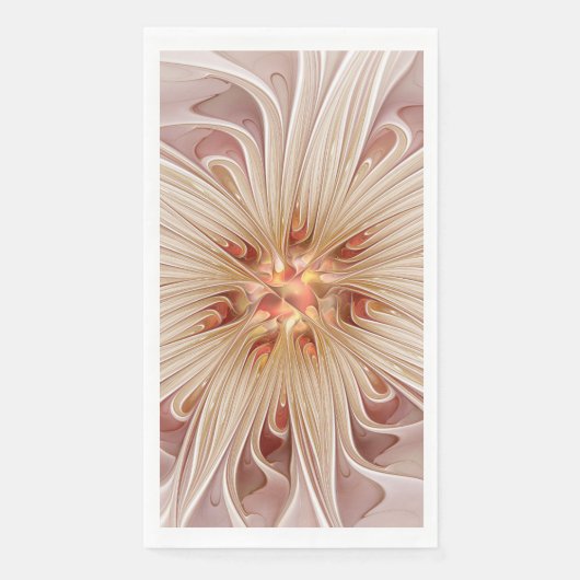 Abstract Modern Peach Pastel Flower Fractal Art (正面)