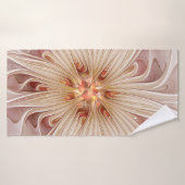 Abstract Modern Peach Pastel Flower Fractal Art バスタオル (バスタオル)