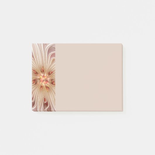 Abstract Modern Peach Pastel Flower Fractal Art ポストイット (正面)