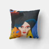 Abstract Modern Portrait Art Pillow クッション (裏面)