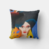 Abstract Modern Portrait Art Pillow クッション (正面)