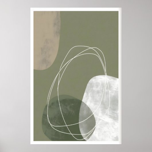 Abstract Modern Print Organic Rounded Shapes ポスター (正面)