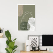 Abstract Modern Print Organic Rounded Shapes ポスター (ホームオフィス)