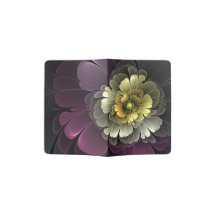 Abstract Modern Purpur Khaki Gray Fractal Flower
