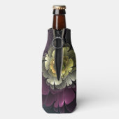 Abstract Modern Purpur Khaki Gray Fractal Flower ボトルクーラー (ボトル裏面)