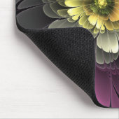 Abstract Modern Purpur Khaki Gray Fractal Flower マウスパッド (コーナー)