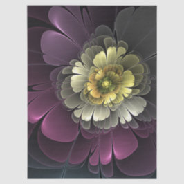 Abstract Modern Purpur Khaki Gray Fractal Flower 薄葉紙