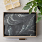 Abstract Modern Swirling Green, Silver and Black 薄葉紙 (ギフト)