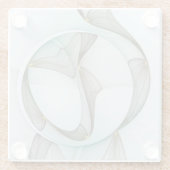 Abstract Modern Turquoise Brown Gold Elegance ガラスコースター (裏面)