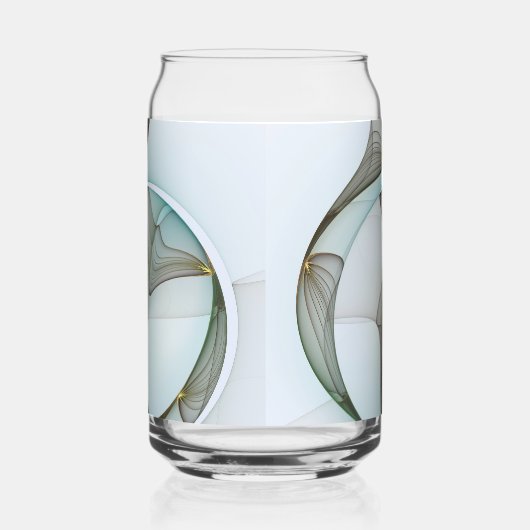 Abstract Modern Turquoise Brown Gold Elegance ガラス缶 (左)