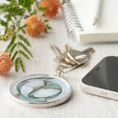 Abstract Modern Turquoise Brown Gold Elegance キーホルダー (側面)