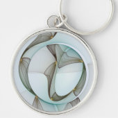 Abstract Modern Turquoise Brown Gold Elegance キーホルダー (正面)