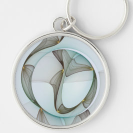 Abstract Modern Turquoise Brown Gold Elegance キーホルダー