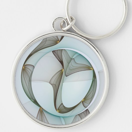 Abstract Modern Turquoise Brown Gold Elegance キーホルダー (正面)