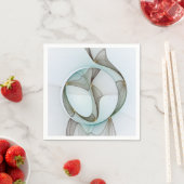 Abstract Modern Turquoise Brown Gold Elegance スタンダードカクテルナプキン (インサイチュ)