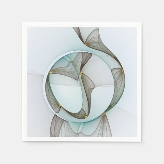 Abstract Modern Turquoise Brown Gold Elegance スタンダードカクテルナプキン (正面)