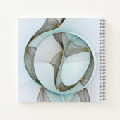 Abstract Modern Turquoise Brown Gold Elegance ノートブック (裏面)