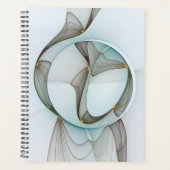 Abstract Modern Turquoise Brown Gold Elegance プランナー手帳 (正面)