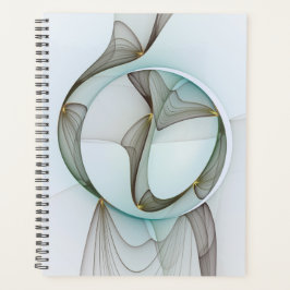 Abstract Modern Turquoise Brown Gold Elegance プランナー手帳