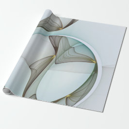Abstract Modern Turquoise Brown Gold Elegance ラッピングペーパー