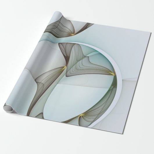 Abstract Modern Turquoise Brown Gold Elegance ラッピングペーパー (アンロールド)