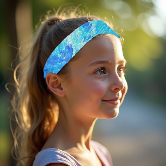 Abstract, modern, turquoise, hawaiian mosaic タイヘッドバンド