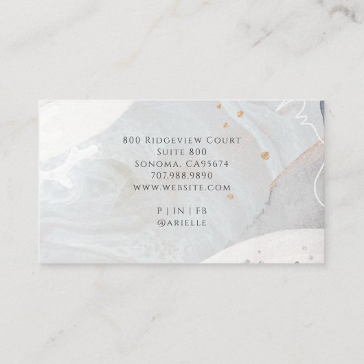 Abstract Modern Watercolor Shapes Makeup Artist 名刺 (裏面)