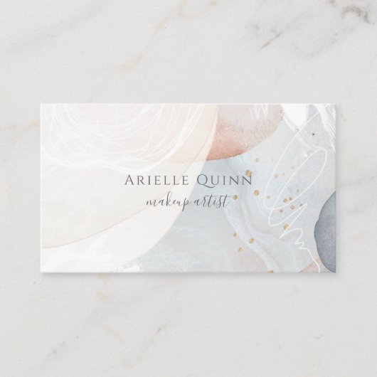 Abstract Modern Watercolor Shapes Makeup Artist 名刺 (正面)