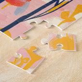 Abstract Modern Wildflower Floral Botanical Garden ジグソーパズル (側面)