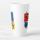 Abstract Mondrian Axolotl minimalist neoteny retro カフェラテマグ (正面)