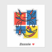 Abstract Mondrian Axolotl minimalist neoteny retro シール (シート)