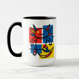 Abstract Mondrian Axolotl minimalist neoteny retro マグカップ