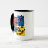 Abstract Mondrian Axolotl minimalist neoteny retro マグカップ (正面左)