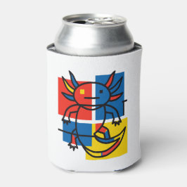 Abstract Mondrian Axolotl minimalist neoteny retro 缶クーラー