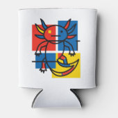 Abstract Mondrian Axolotl minimalist neoteny retro 缶クーラー (正面)