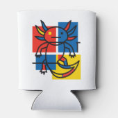 Abstract Mondrian Axolotl minimalist neoteny retro 缶クーラー (裏面)