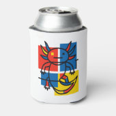 Abstract Mondrian Axolotl minimalist neoteny retro 缶クーラー (缶裏面)