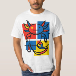 Abstract Mondrian Axolotl minimalist neoteny retro Tシャツ