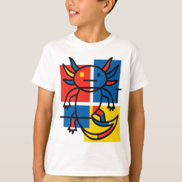 Abstract Mondrian Axolotl minimalist neoteny retro Tシャツ