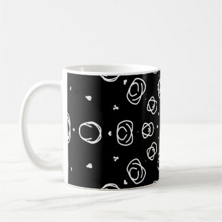 Abstract Monochrome White Mandala Geometric Patter コーヒーマグカップ